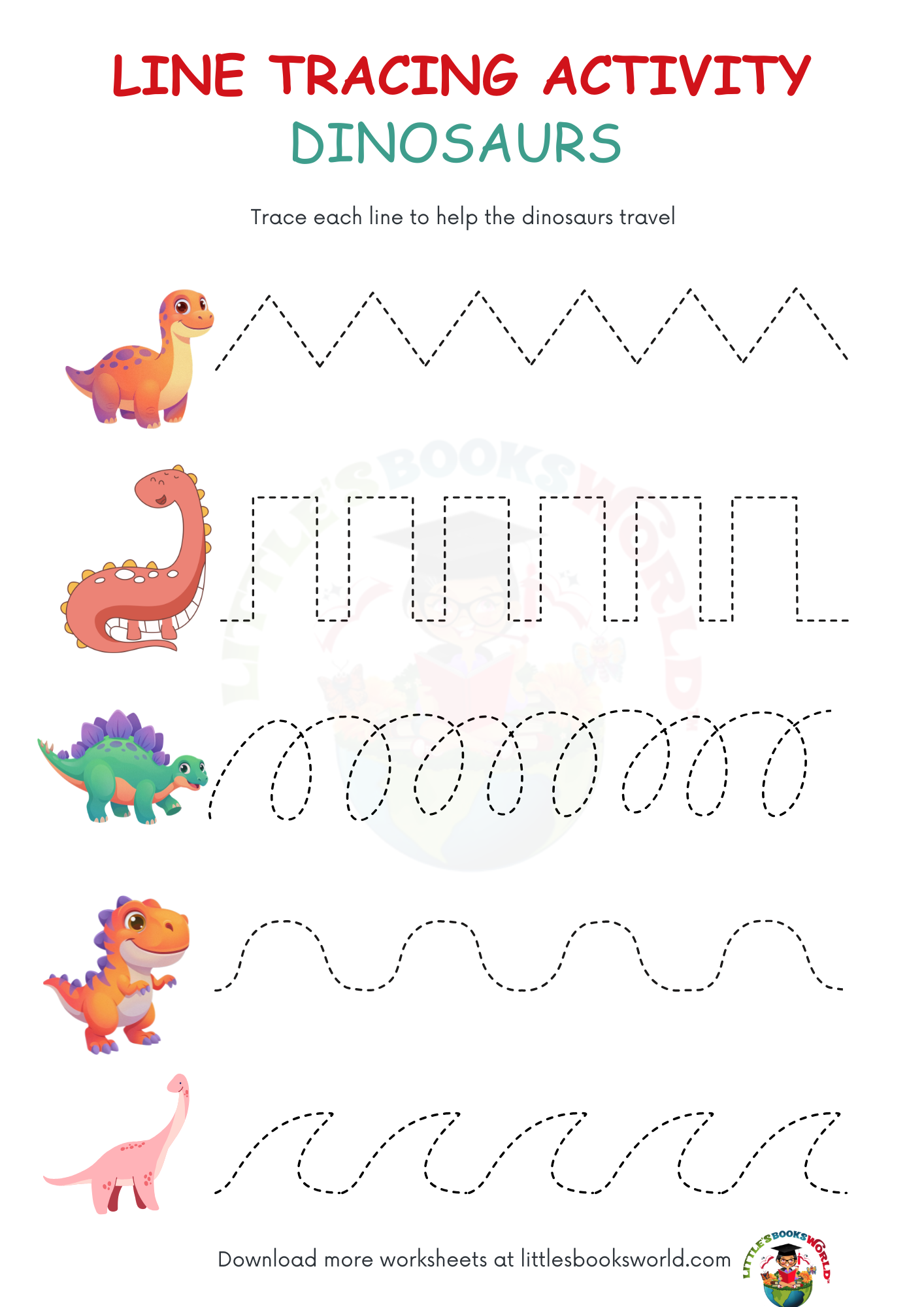Line Tracing Activity- Dinosaurs (Printables)