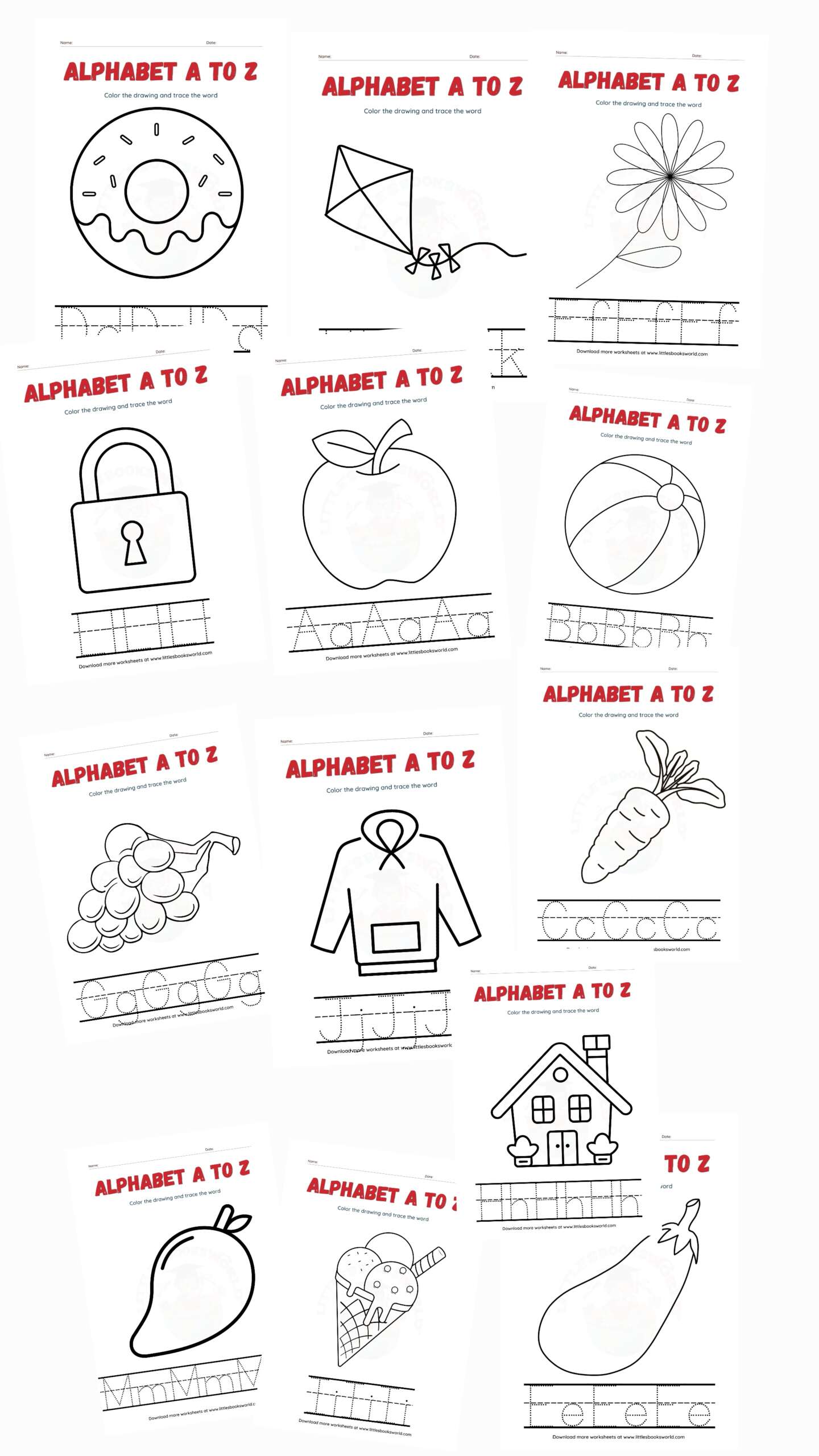 Alphabet Aa to Zz Coloring (Printables)